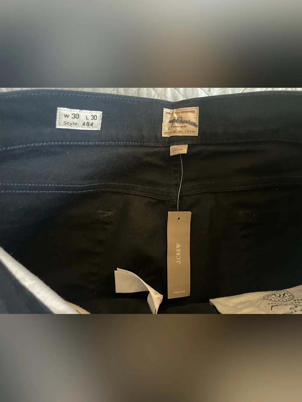 J CREW 484 Slim-fit Bergen five-pocket pant in Black Size 30/30 NWT $118 CH145